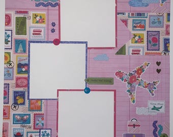 Travel Vacation 12x12 Premade Scrapbook Page Layout