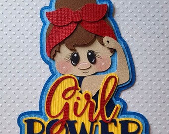 Girl Power Title Scrapbook Layout Paper Piecing Die Cut