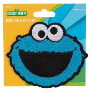 Cookie Monster Chenille Iron On Patch Sesame Street