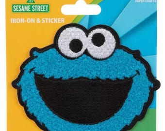 Cookie Monster Chenille Iron On Patch Sesame Street