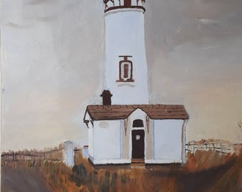 Light on the Oregon beach - oil painting