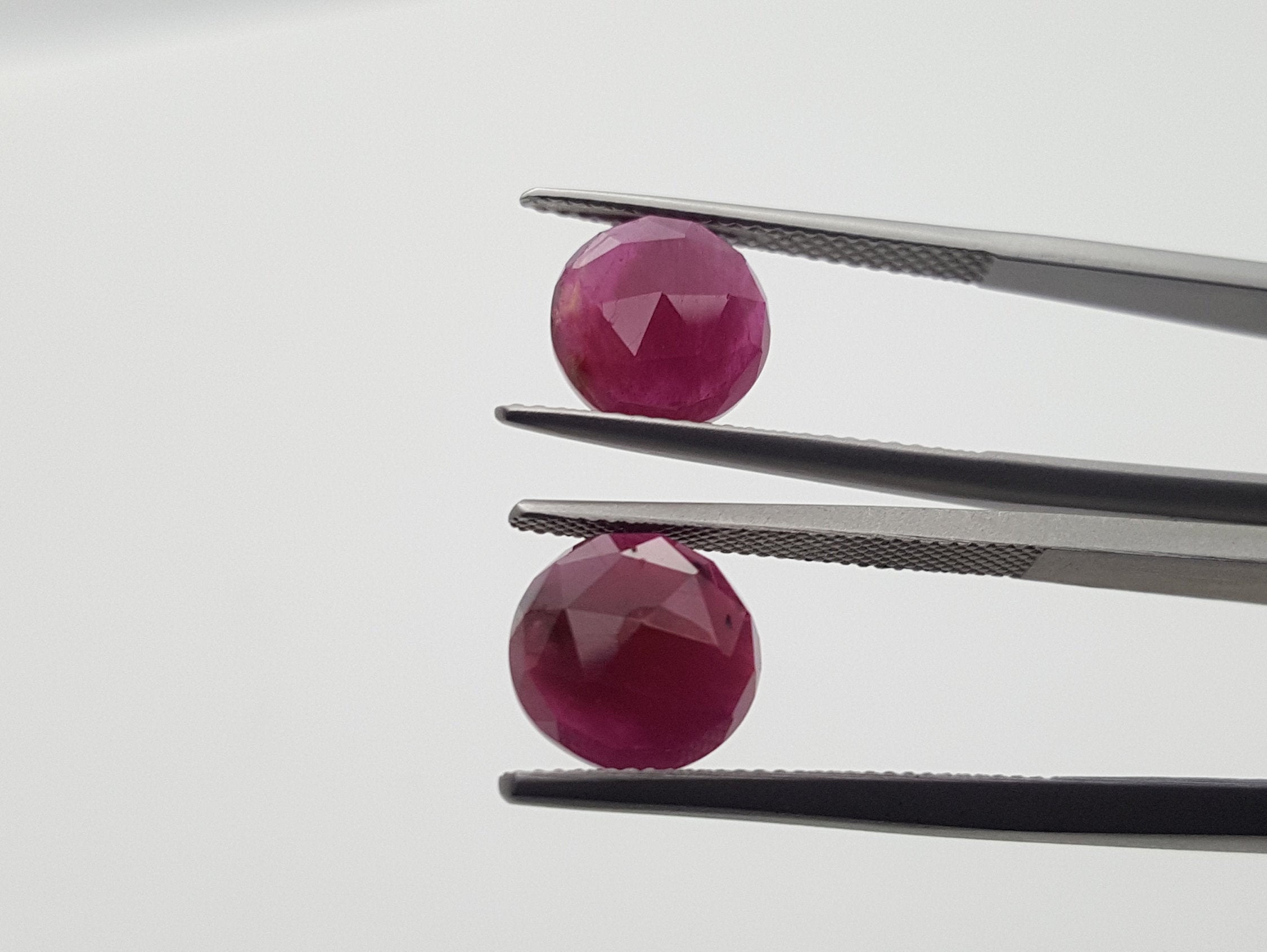 Beautiful Treated Ruby GLASS FILLED Pair Faceted.....Round Etsy