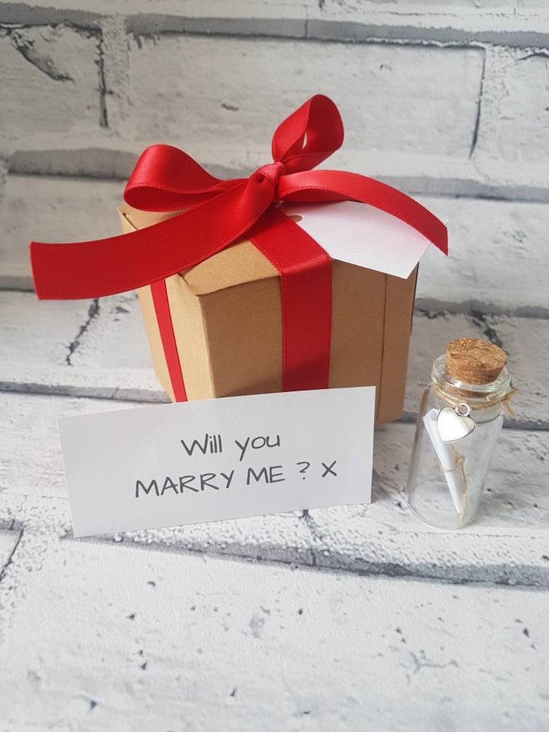 Personalised Valentines Day Proposal Message in a Bottle Gift Marry Me?