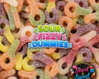 Dummies Veganos Ácidos y Efervescentes – Gomitas Ácidas Recubiertas de Azúcar Tienda Short & Sweet