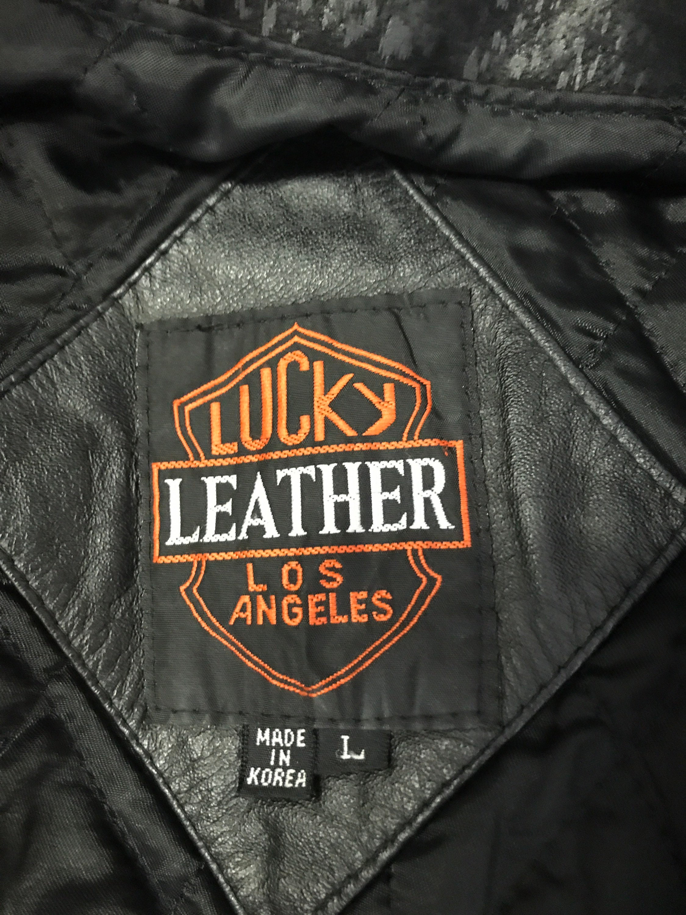 1980s Genuine Leather Bomber Jacket, Lucky Leather of Los 1980s Genuine Leather Bomber Jacket, Lucky Leather of Los