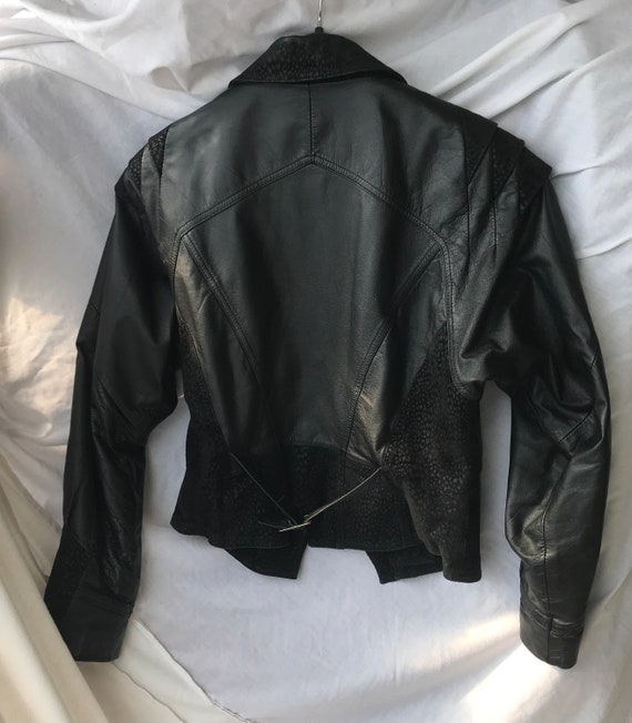 1980s  genuine leather bomber  jacket, Lucky Leat… - image 7