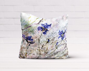 Iris Pillow Case 18X18 Floral Throw pillow case Light Home Décor Irises Decorative Pillows Anniversary Gift