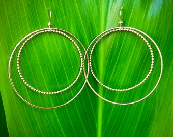 Double Gold Filled Hoop Earrings