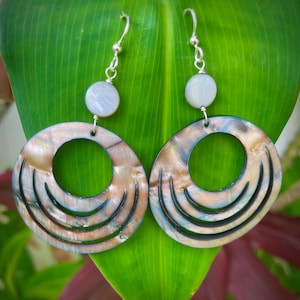 Mother of Pearl Earrings. Sterling Silver