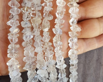 Pieces~ Sparkly Nuggets ~~1 Strand~~~~16 inches. Newly Listed ~~~Clear White Herkimer Diamond Nuggets~~ Clear Quartz Nuggets~~~3-4 MM~~180