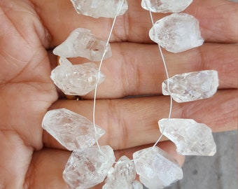 Pieces~ Sparkly Nuggets ~~1 Strand~~~~16 inches. Newly Listed ~~~Clear White Herkimer Diamond Nuggets~~ Clear Quartz Nuggets~~~3-4 MM~~180