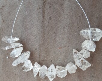 Pieces~ Sparkly Nuggets ~~1 Strand~~~~16 inches. Newly Listed ~~~Clear White Herkimer Diamond Nuggets~~ Clear Quartz Nuggets~~~3-4 MM~~180