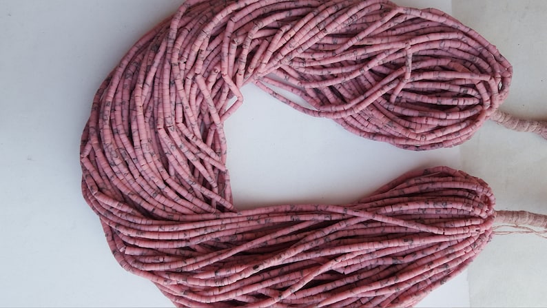 50/%off ~~20 Strands~~~ Newly Listed~~Matix Heishi Beads~~~ Pink Afghani Beads~~ 12 Inches long Strands~~~ 2.5 MM~~for jewelry making