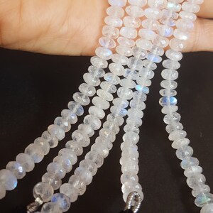 50%off ~~ Newly Listed ~~ Natural White Rainbow ~~ faceted rondelle ~~~~ Flashy Blue~~~~5-6 MM ~~~ 8 inches~~~ 55+ Beads~~~~AAA Quality