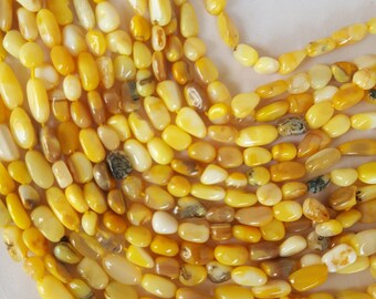 Newly Listed~~~ Yellow Opal beads~~~ smooth tumble Beads~~~~~-1 Strand~~~ 5-6 MM ~~13 inches ~~- AAA Quality~~ jewelry making
