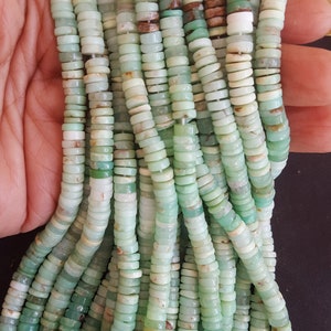 Newly Listed ~~~ Natural chrysoprase ~~~ Smooth Heishi Beads ~~~~~1 Strand ~~~~ Wheel Beads ~~~6MM ~~~ 8 inches~~~Wholesale Price