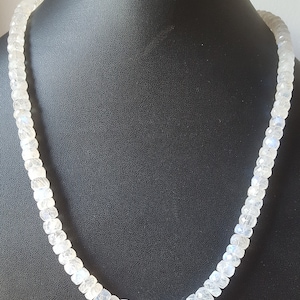 Newly Listed --- Natural White Rainbow---- faceted rondelle Beads -----6-9 MM --- 16 inches----178 Carats--- Beaded Necklace