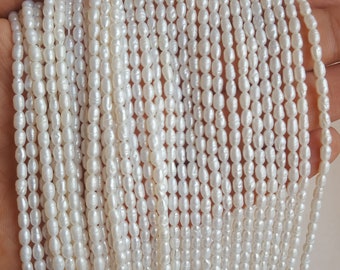 Newly Listed ~~~ Natural Fresh Water Pearls ~~~3 mm ---Tiny Beads ~~~~ Fancy Shape ~~~1 Strand~~~ 15 inches ~~~~ Wholesale price