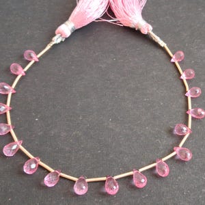 17 pieces of Newly Listed ~ ~~ Pink Topaz~~~~ Faceted Briolette ~~~ 29 Carat~~~1 Strand~~~Tear Drops~~~ Side Drilled~~~4.5 MM