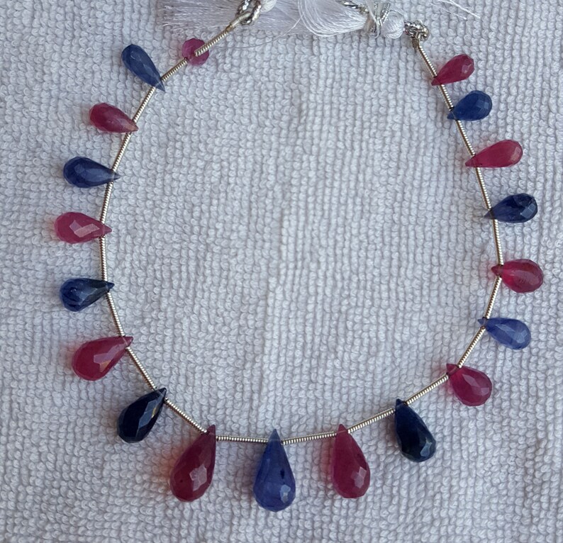 beautiful clean translucen Natural Blue Sapphire Briolette Drop Gemstone Beads beautiful clean translucen Natural Blue Sapphire Briolette Drop Gemstone Beads