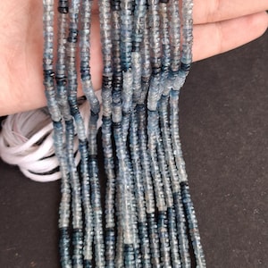 Newly Listed ~~~ Natural Kyanite~~~Faceted Rondelle Beads~~~~ 3.5 MM ~~~ 13 inches ~~~ 1 Strand~~~AAA Quality