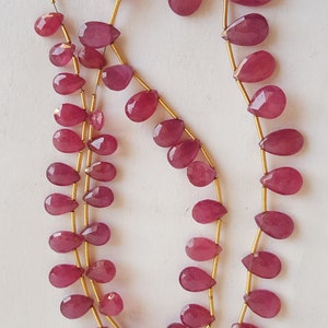 50 Precious Ruby Beads ~~~ Faceted pear shape Beads ~~~ 135 Carats ~~~ 1 Strands ~~~ 5.5-9 MM ~~~~ Natural Gemstone ~~~~~ Wholesale price