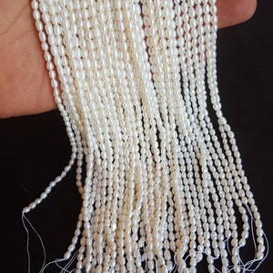 Newly Listed ~~~ Natural Fresh Water Pearls ~~~3.5-- mm ---Tiny Beads ~~~~ Fancy Shape ~~~1 Strand~~~ 13 inches ~~~~ Wholesale price