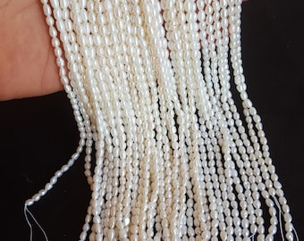 Newly Listed ~~~ Natural Fresh Water Pearls ~~~3.5-- mm ---Tiny Beads ~~~~ Fancy Shape ~~~1 Strand~~~ 13 inches ~~~~ Wholesale price