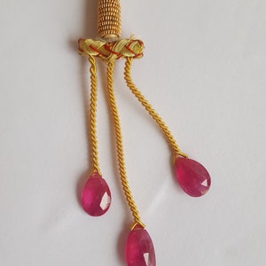 Precious Ruby Beads ~~~ Faceted Pear shape ~~~ 3 Pieces ~~~ 11-12 mm ~~~ 31 Carats~~~~~ Stunning Colour ~~ Natural Gemstone