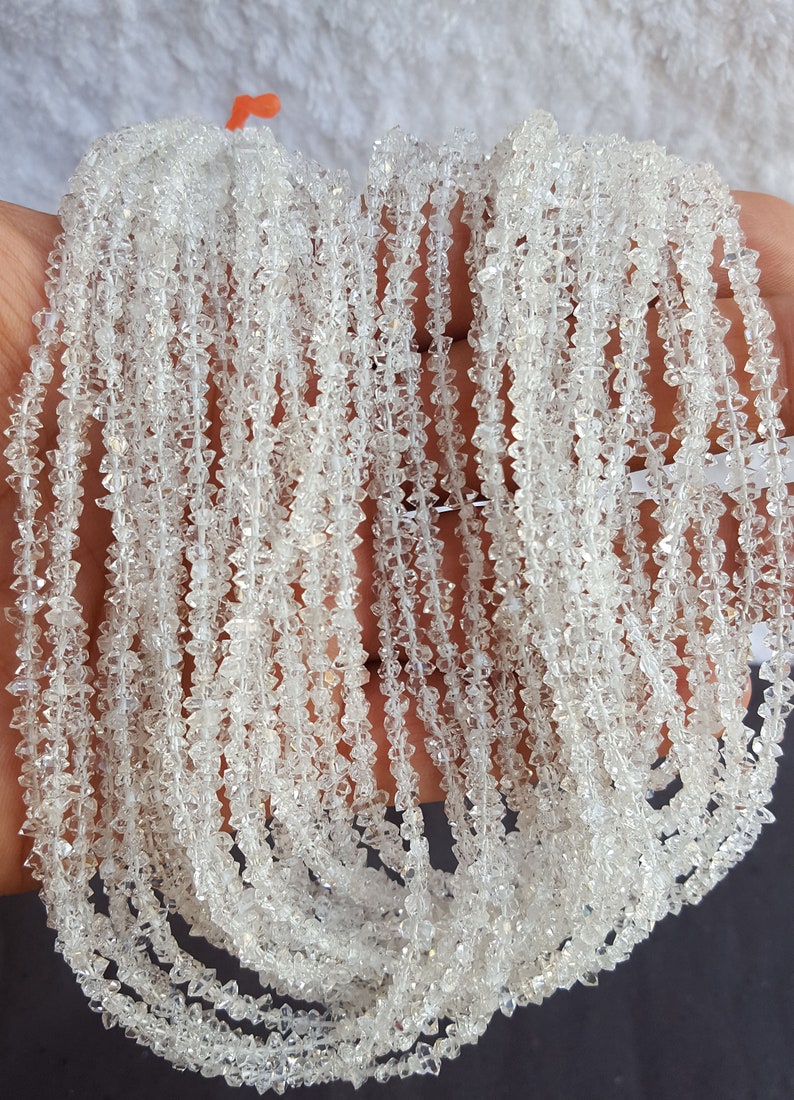 Pieces~ Sparkly Nuggets ~~1 Strand~~~~16 inches. Newly Listed ~~~Clear White Herkimer Diamond Nuggets~~ Clear Quartz Nuggets~~~3-4 MM~~180