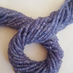 13 Inches ~~~ Genuine Tanzanite ~~~ Faceted Rondelle Beads ~~~ 3 MM ~~~ 1 Strand ~~~ Natural Gemstone ~~ Jewelry Making ~~ Wholesale price