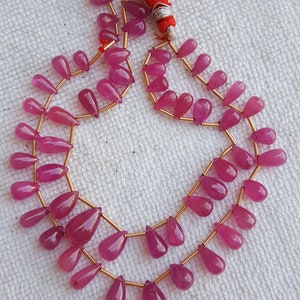 55 Precious Ruby Beads ~~~ SmoothTear Drop  Beads ~~~128 Carats ~~~ 2 Strands ~~~ 4-8 MM~~~ ~~~ Natural Gemstone ~~~~~ Wholesale price
