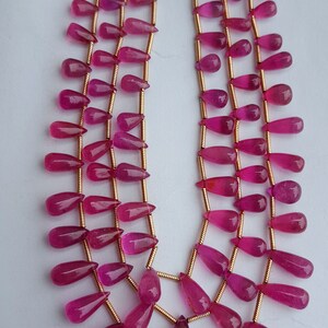 Precious Ruby Gemstones ~~~ Smooth Tear Drops ~~~ 95 Beads in 3 Strands~~~~170 carats~~~ 4 to 7 mm ~~~ Stunning Colour  ~ Natural Gemstone