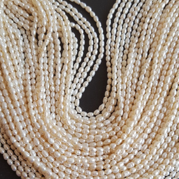 Newly Listed~~~ Natural Fresh Water Pearls ~~~ 4 mm Tiny Beads~~1 Strand~~~~ Fancy Shape~~~13 inches long strands~~~~~Wholesale price