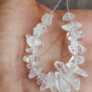 Clear White Herkimer Diamond Nuggets ~~~ Clear Quartz Nuggets ~~ 12-20 MM~~ 20 Pieces ~~ 70 carat~~ Sparkly Nuggets ~~1 Strand~~~AAAQuality