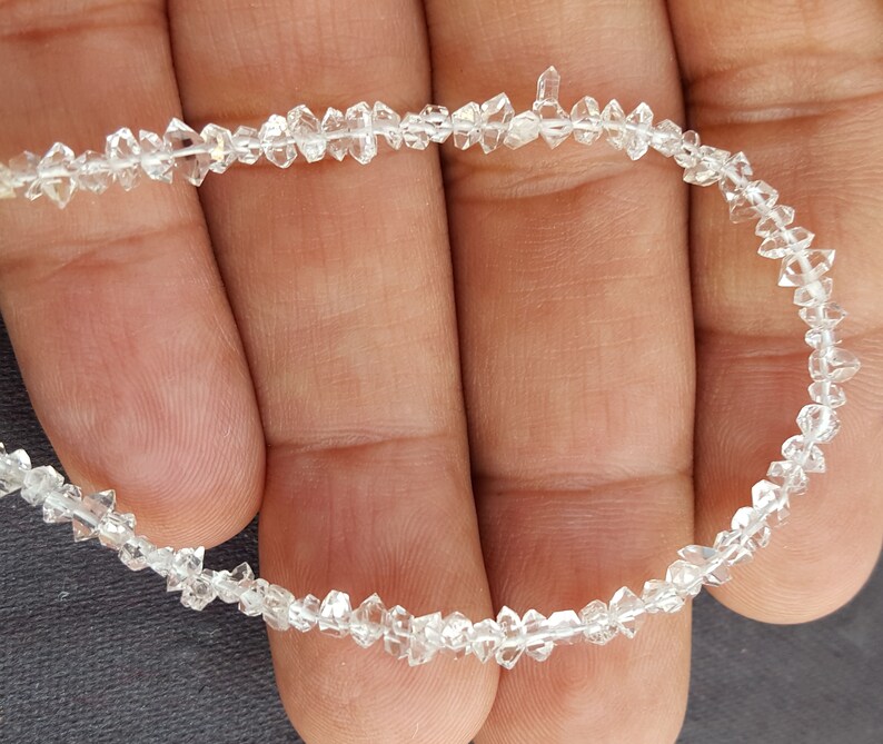 Pieces~ Sparkly Nuggets ~~1 Strand~~~~16 inches. Newly Listed ~~~Clear White Herkimer Diamond Nuggets~~ Clear Quartz Nuggets~~~3-4 MM~~180