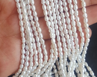 50% off~~~ Newly Listed~~~ Natural Fresh Water Pearls ~~~ 3.5-4 mm Tiny Beads~~~ Fancy Shape~~ ~13 inches long strands~~~~~Wholesale price