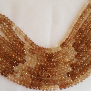 Natural Imperial Topaz ~~~ Faceted Rondelle Beads ~~~ 1 Strand ~~~ 7 MM ~~~ 8 Inches ~~~ Jewellery Making ~~~