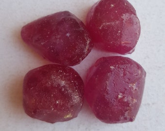 4 Pieces~~~Precious  Ruby Rough ~~~ Raw Ruby~~ Loose lot Raw Gemstone ~~151 Carats~~ 15-17 MM ~~~ AAA Quality ~~~ Wholesale Price