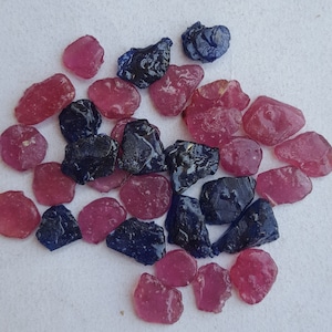 177 Carats ~~ Precious Multi Ruby, Blue Sapphire rough ~~ raw rough ~~ 9-11 MM ~~ 32 Pieces ~~ Wholesale price~~Jewlry Making ~~ AAA Quality