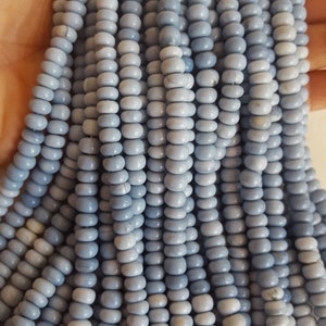 Denim Blue Opal ~~~ Smooth rondelle beads ~~~ 8 inches ~~~~7-8 MM ~~~ Center Drilled ~~~ 1 Strand ~~~ Wholesale Price ~~~ jewlry making