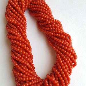 New Listed ~~~ Natural Italian coral Smooth Round~~~10 inches~~~3 MM~~~90 Beads approx in 1 Strand~~~ Stunning Color~~ Wholesale Price