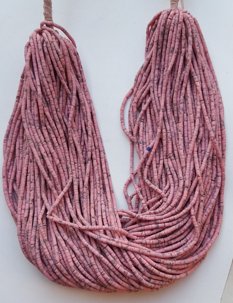 50/%off ~~20 Strands~~~ Newly Listed~~Matix Heishi Beads~~~ Pink Afghani Beads~~ 12 Inches long Strands~~~ 2.5 MM~~for jewelry making