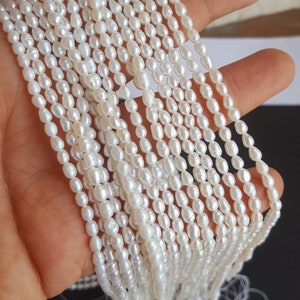 Newly Listed ~~~ Natural Fresh Water Pearls ~~~3.5-- mm ---Tiny Beads ~~~~ Fancy Shape ~~~1 Strand~~~ 14 inches ~~~~ Wholesale price
