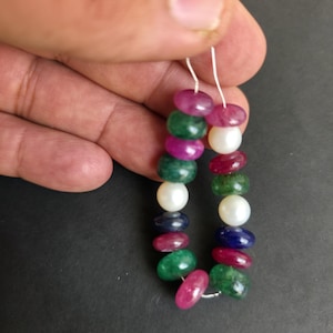 Natural Multi Sapphire Rondelle Smooth Beads (10mm, 52ct, 17pc)