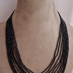 Newly Listed~~~Natural Black Spinel Necklace ~~~ 2.5 mm ~~~ faceted rondelle beads ~~18-20 inches long~~~ 9 Strands~~~Wholesale Price