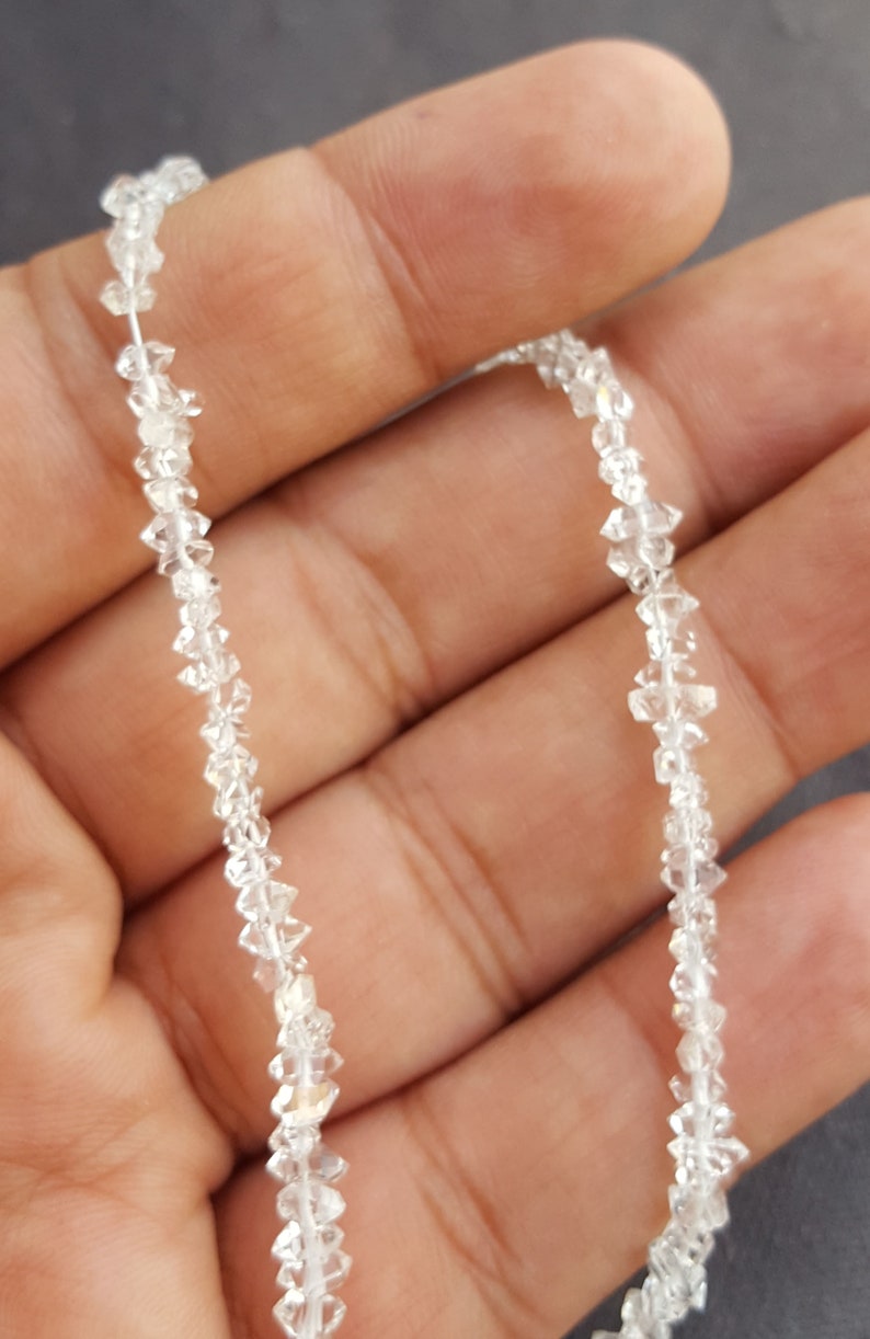 Pieces~ Sparkly Nuggets ~~1 Strand~~~~16 inches. Newly Listed ~~~Clear White Herkimer Diamond Nuggets~~ Clear Quartz Nuggets~~~3-4 MM~~180
