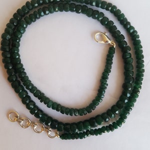 Beryl Emerald Necklace~~~ Faceted Rondelle Beads---1 strand--- 20 inches~~-95 carat --- wholesale price ---AAA quality~~~ 4 mm to 6 mm