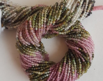 Natural micro multi Watermelon Tourmaline~~~ Faceted Rondelle ~~~1 Strand~~~ 2.25 MM-- 13 inches --- AAA quality