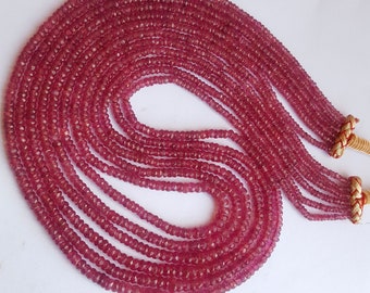 Precious Ruby Necklace ~~~~ Faceted Rondelle ~~~18-20 MM~~~531 Carats~~~~ 6 Strands~~~~ Natural Gemstone~~~3-4 MM~~ Wholesale Price